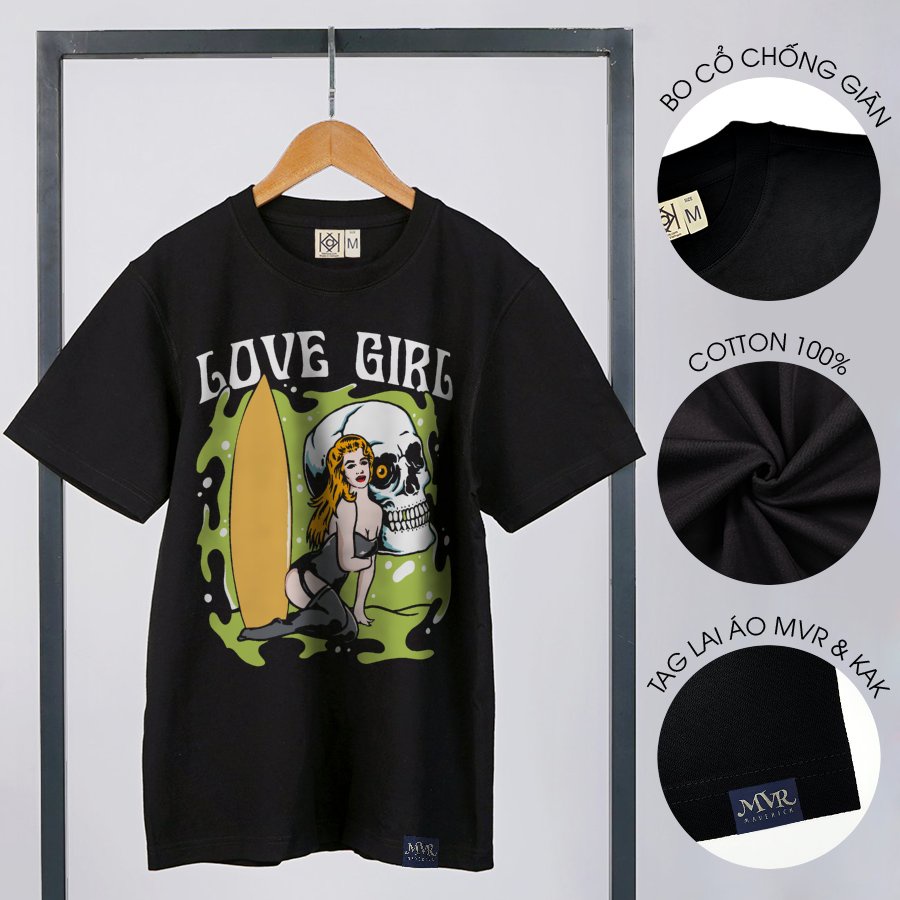 Áo thun nam phông nữ love girl phong cách hip hop big size local brand MVR BB4331