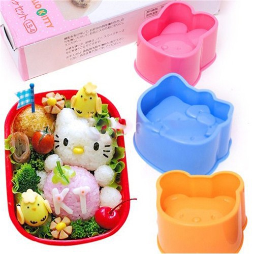 Bộ 3 Khuôn Ép Cơm Bento Mèo Thỏ Gấu .
