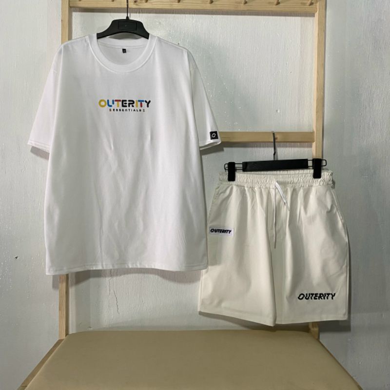 XPstore Quần short kaki OUTERITY chữ thêu Nam Nữ (Ảnh thật)