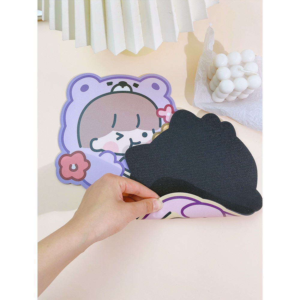 Tấm lót chuột, Bàn di chuột, Mousepad, Công chúa dễ thương cute phô mai que (20x20x0.3cm)