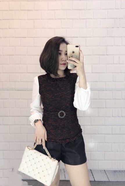 Áo phối sơ mi vnxk + 3% shopee