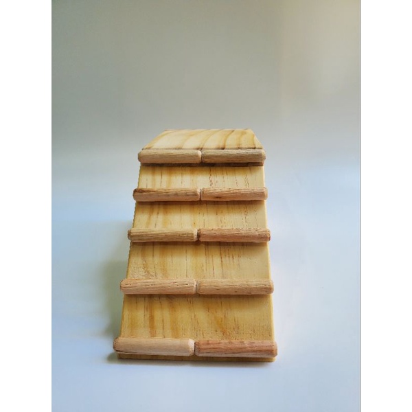 Chuồng hamster, nhà hamster HiBi Home hình bậc thang bằng gỗ thông cao cấp, 16 x 8 x 8cm