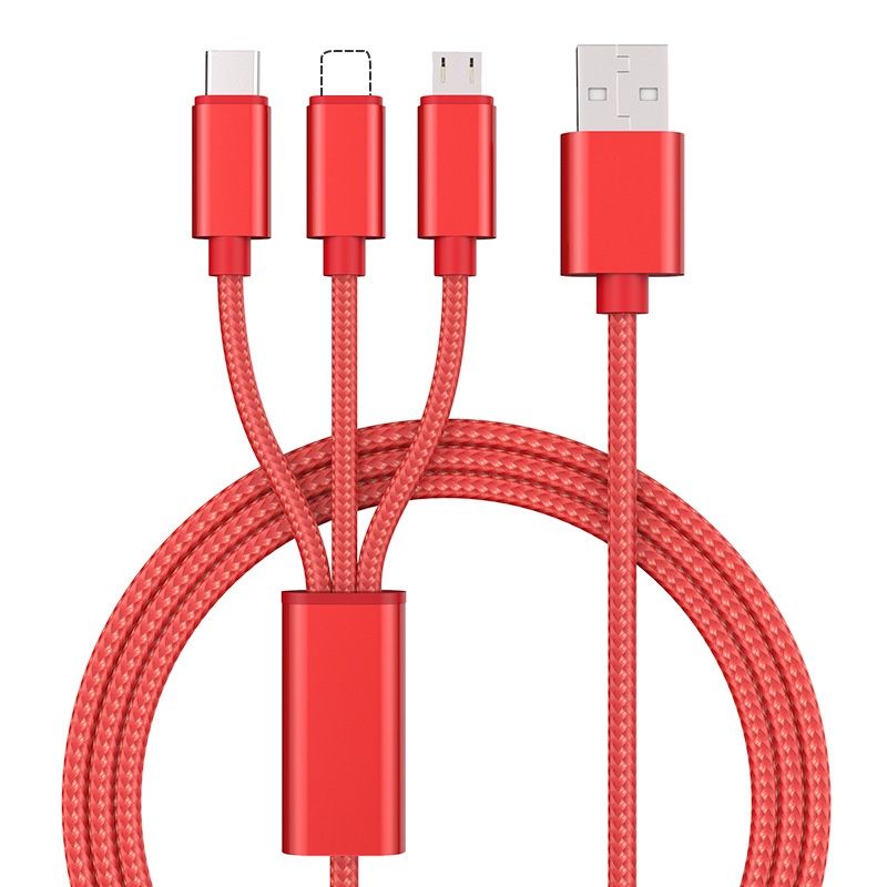 Cáp sạc nhanh 3 trong 1 3A cổng USB Type-c cho Apple Micro USB Type-c