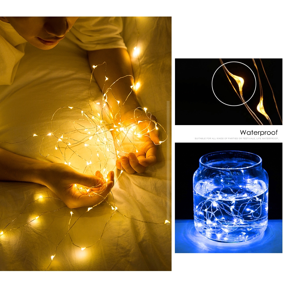 Dây đèn Led 20 bóng dài 2m trang trí tiệc dùng pin tiện dụng