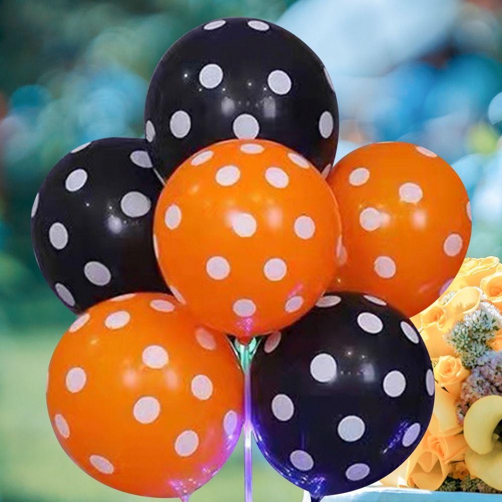 Set 100 Quả Bí Ngô Bơm Hơi Màu Đen Cam Chất Lượng Cao