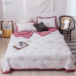 Set chăn ga đũi viền bèo