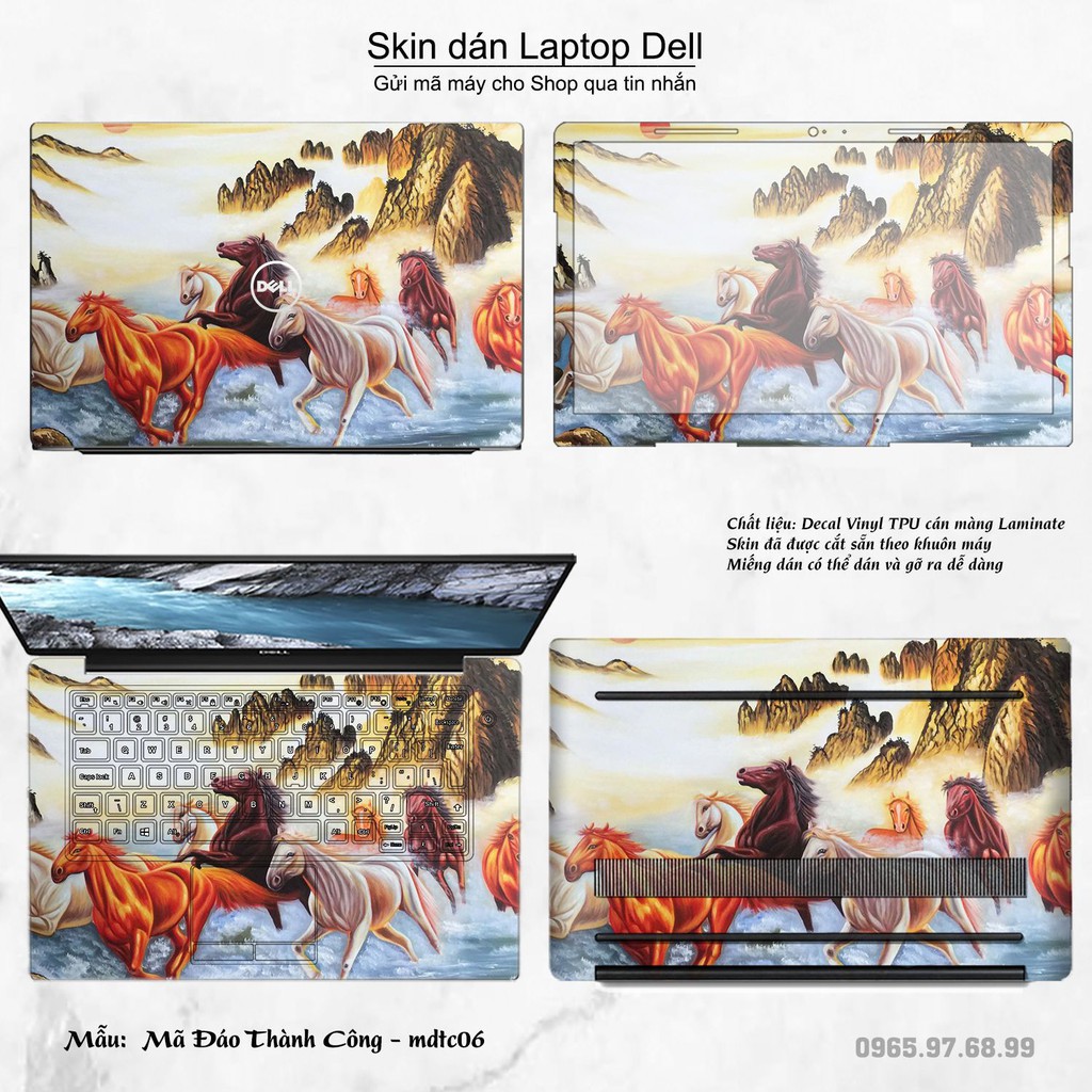 Skin dán Laptop Dell in hình Mã Đáo Thành Công (inbox mã máy cho Shop)