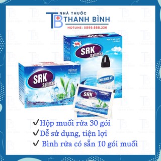 SRK SALTMAX Muối Rửa Mũi Hộp 30 Gói Và Bình Rửa