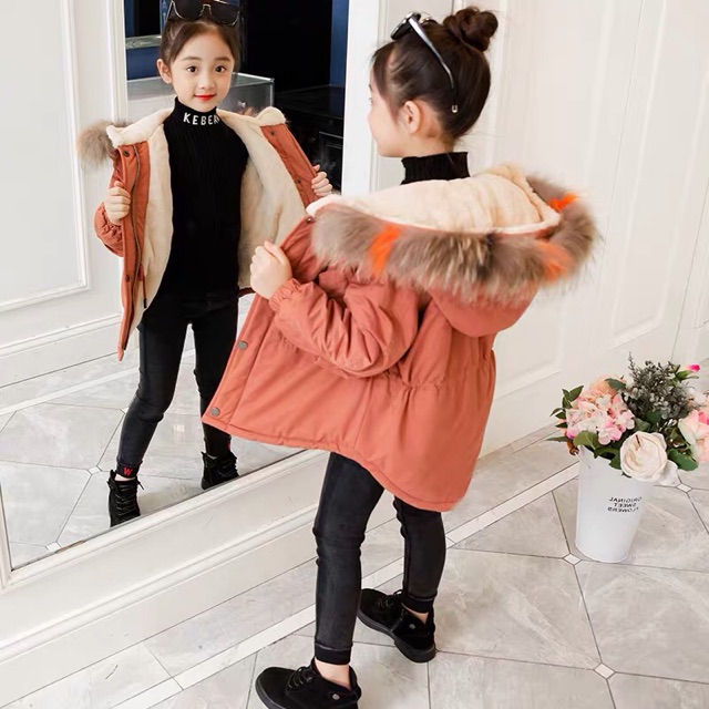 Áo Parka lót lông bé gáisẵn hàng giao ngay