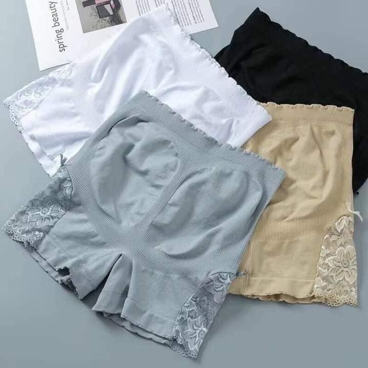 Quần Lót Mặc Trong Váy Gen Bụng Nâng Mông Lưng Cao, Phối Ren, Mềm Mại, Siêu Co Giãn