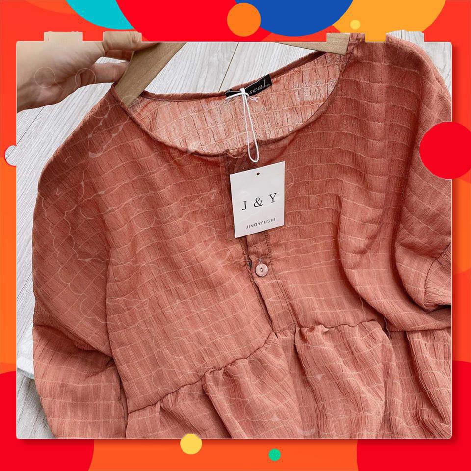Áo babydoll dài tay cài cúc | BigBuy360 - bigbuy360.vn