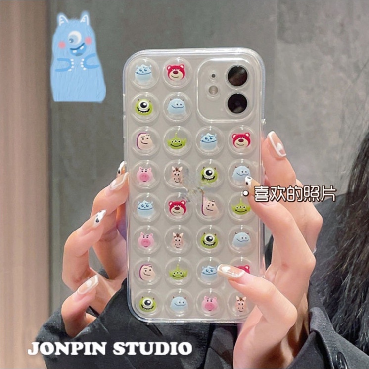 Ốp lưng iphone Ốp lưng iphone TPU mềm màu sắc trong suốt họa tiết Toy Story 3D cho iPhone 6plus 13 12 11 pro max xr 7 plus Dinuo case