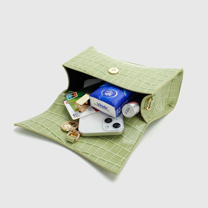 Túi xách tay đeo vai IELGY dáng vuông nhỏ da cá sấu thời trang đơn giản dành cho nữ