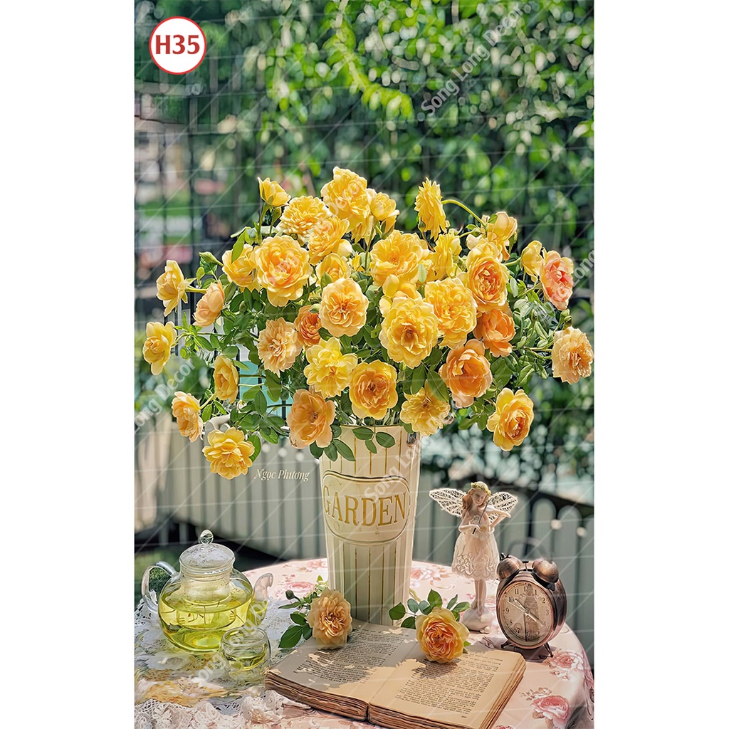 Tranh Dán Tường Lọ Hoa Nhiều Mẫu Đẹp - Có In Theo Yêu Cầu- Tranh 3d Trang trí nhà cửa -2