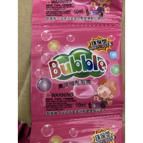 Nước pha bong bóng xà phòng gói 10ml cho 100ml nước, đồ chơi thổi bong bóng cho bé gói 10ml