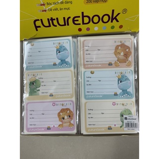 Nhãn vở Futurebook Khủng Long - 5 xấp (15 nhãn)