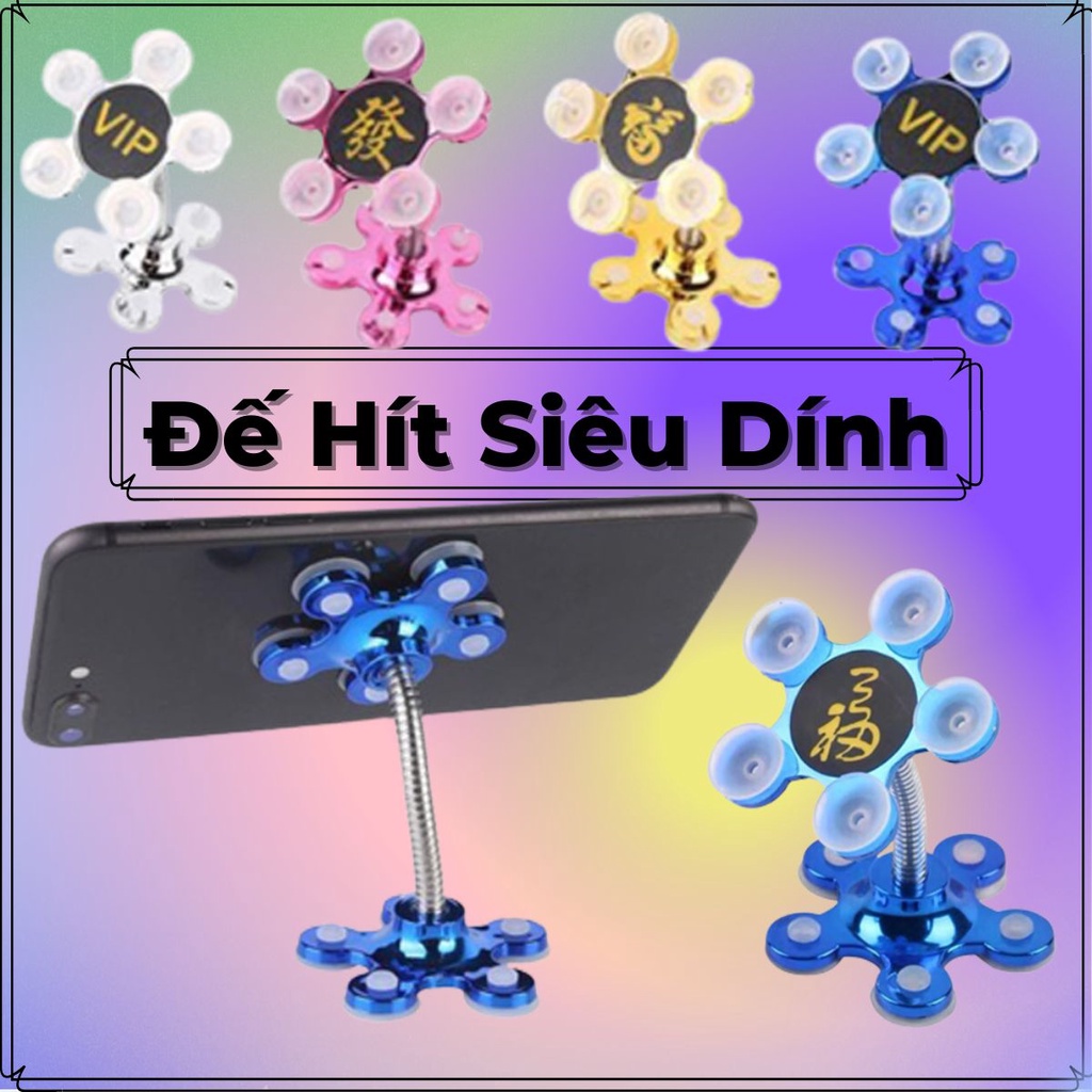 Giá Đỡ Điện Thoại Hình Cánh Hoa - Đế Hít Siêu Dính, Xoay 360 Độ Cho Xe Hơi Và Để Bàn