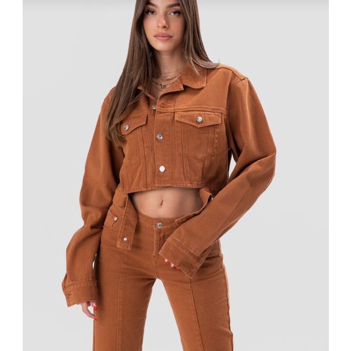 Áo khoác jean crop top