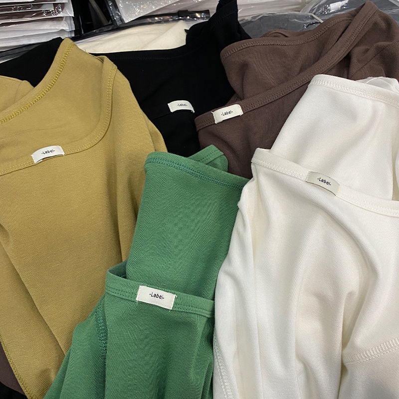 Áo Thun Tay Dài Cổ Vuông Dáng Ôm Thời Trang Mùa Thu Cho Nữ