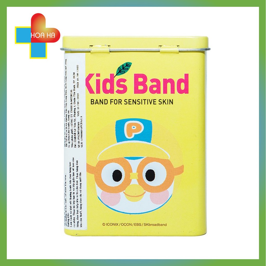 Băng Keo Cá Nhân Kids Band (Pororo - Hộp Thiếc) 2 Size 25 Miếng