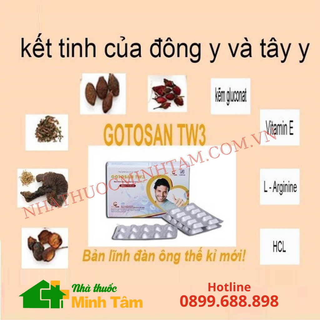 GOTOSAN TW3 - Hộp 30 viên và 60 viên  dành cho nam giới