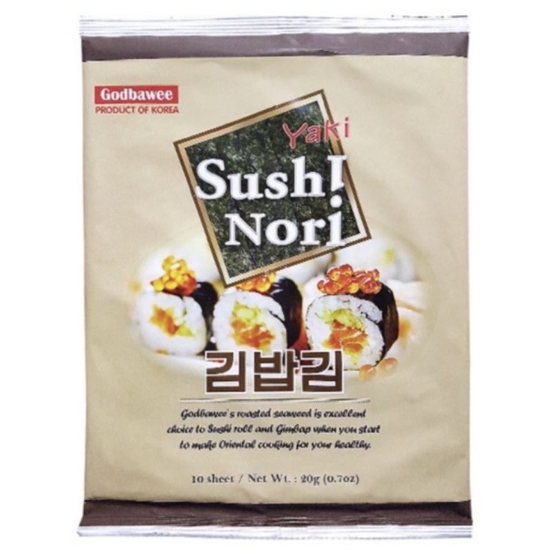 Rong biển cuộn cơm hàn quốc sushi nori godbaewee 10 lá