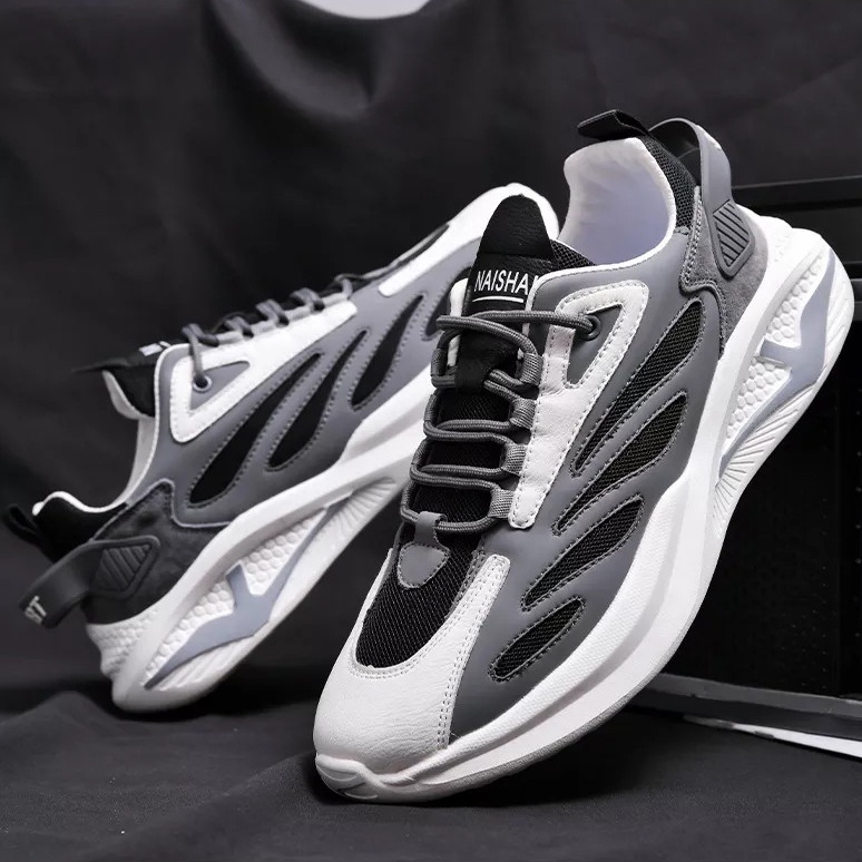 Giày Thể Thao Nam GEMI - Giày Sneaker Màu Xám - Trắng, Giày Thể Thao Chạy Bộ Xuyên Việt - G5431