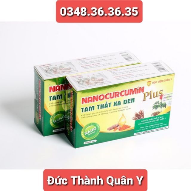 2 Hộp Nano Curcumin Tam Thất Xạ Đen Plus Học viện Quân Y