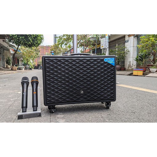 [HÀNG HOT] Loa kéo Haiyinlou HL530 chính hãng kèm 2 micro 4 treble 1 bass lớn âm thanh căng cực hát karaoke gia đình