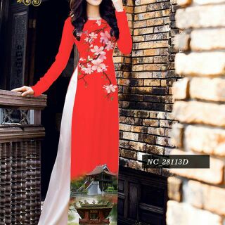 Vải áo dài in 3D Lụa cao cấp