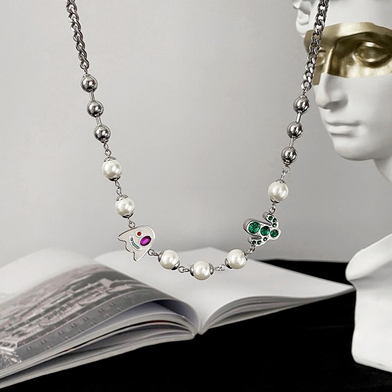 Vòng cổ Thép Titan Mặt Hình Xương Rồng Thời Trang Hip Hop