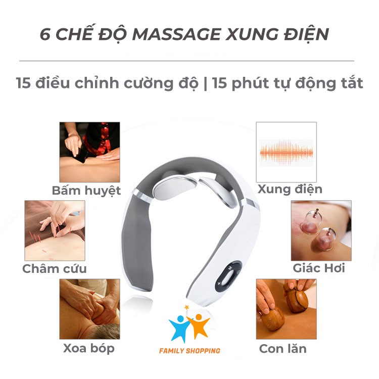 Máy massage cổ vai gáy 3D Ailuen ALE-10 chính hãng, massage xung điện trị liệu hiệu quả tức thời chỉ với 15p mỗi ngày