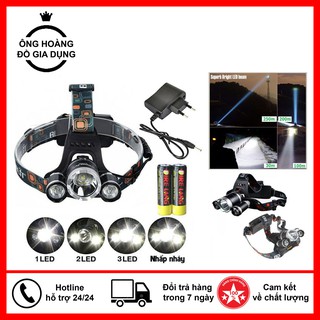 Đèn pin đeo đầu 3 bóng siêu sáng t6