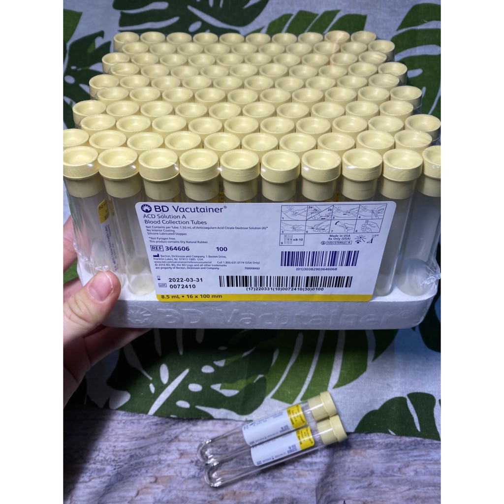 Ống nghiệm ACD dùng lấy máu chân không sẵn chất chống đông dùng trong PRP 8,5ml hàng USA