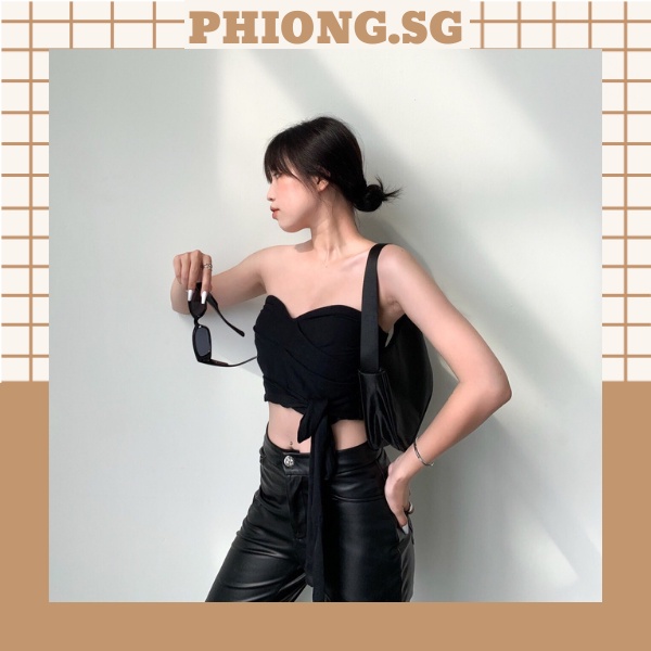 Áo ống sexy kiểu buộc dây nơ nữ áo croptop sexy | BigBuy360 - bigbuy360.vn