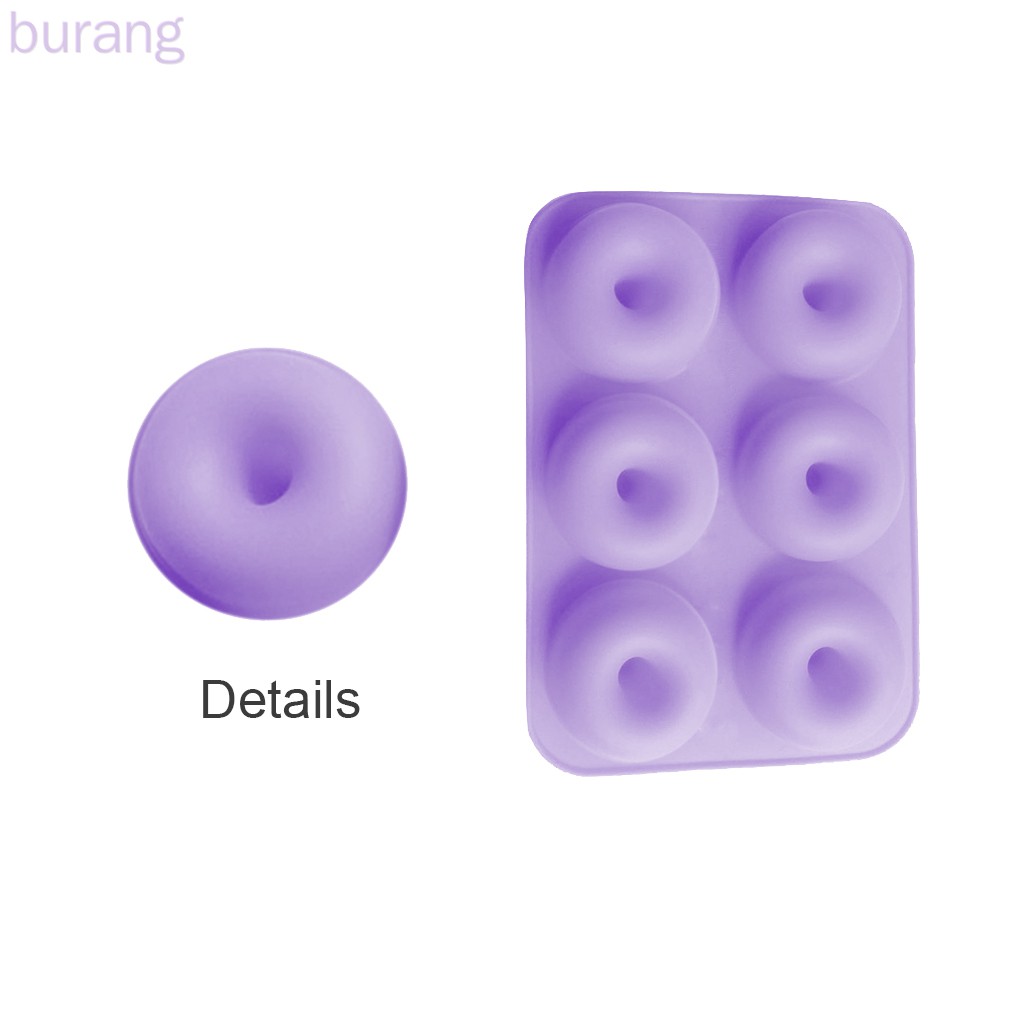Khuôn silicone làm bánh donut 6 ngăn không dính an toàn