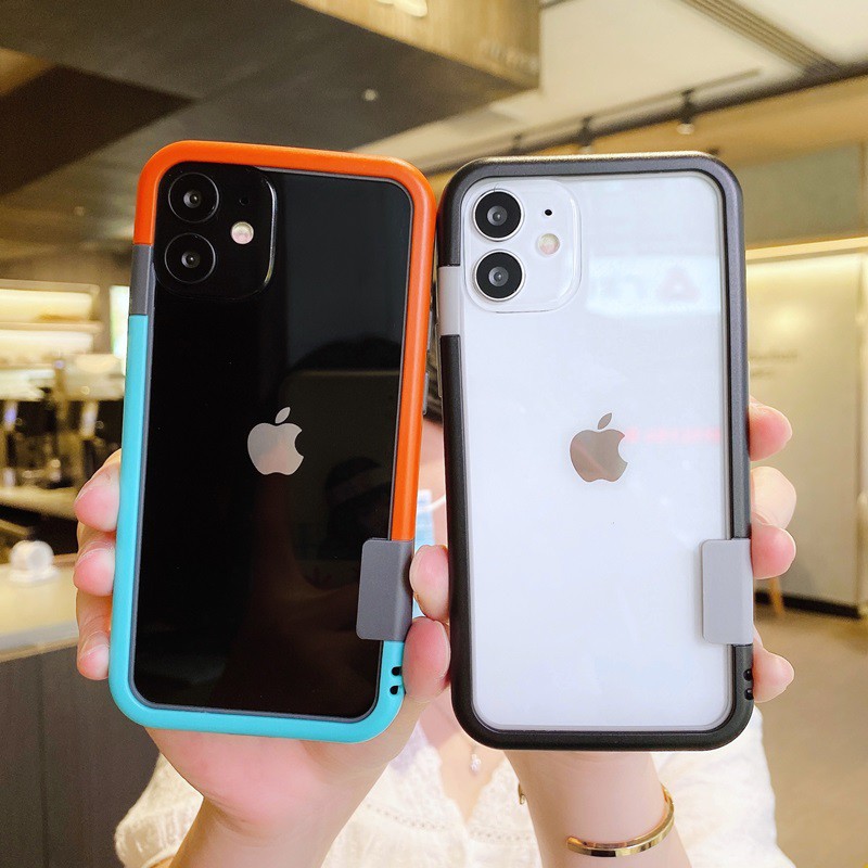 Novelty Constract Colors Bumper iPhone12 11 Pro Xs max XR 7/8plus SE2020 6S Phone Cover Full Korea Casing
