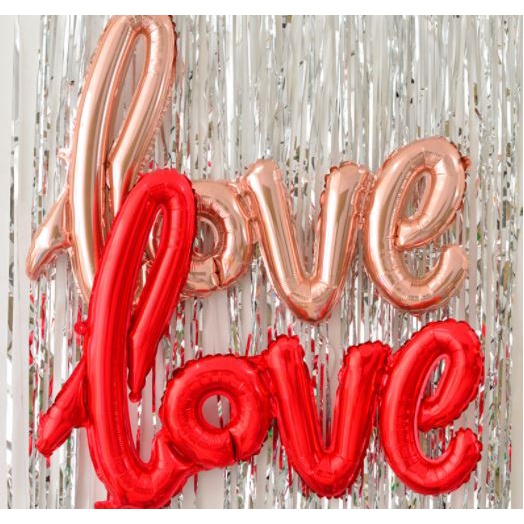 Bóng Nhôm Chữ Love Trang Trí Sinh Nhật, Phòng Cưới Đẹp