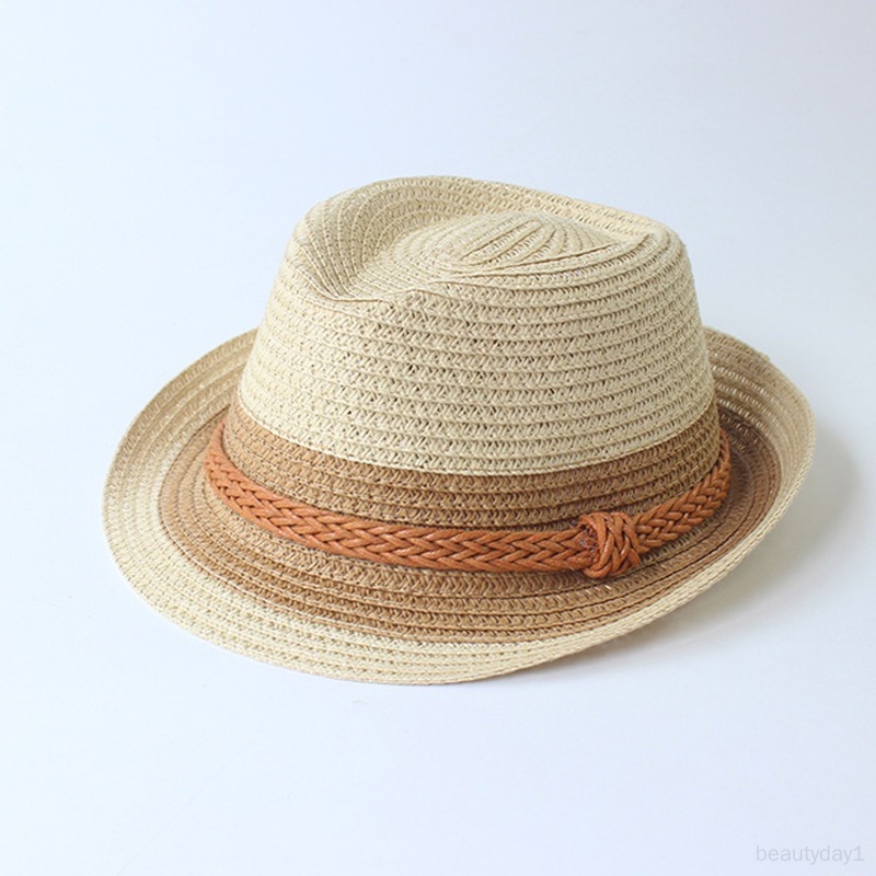 Mũ Cói Chống Nắng Màu Sắc Tương Phản Phù Hợp Đi Biển Dành Cho Mẹ Và Bé