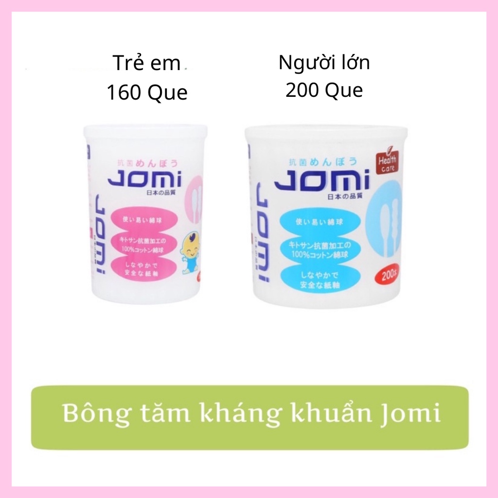 Tăm Bông JOMI Kháng Khuẩn 1 Đầu Xoắn, 1 Đầu Thường