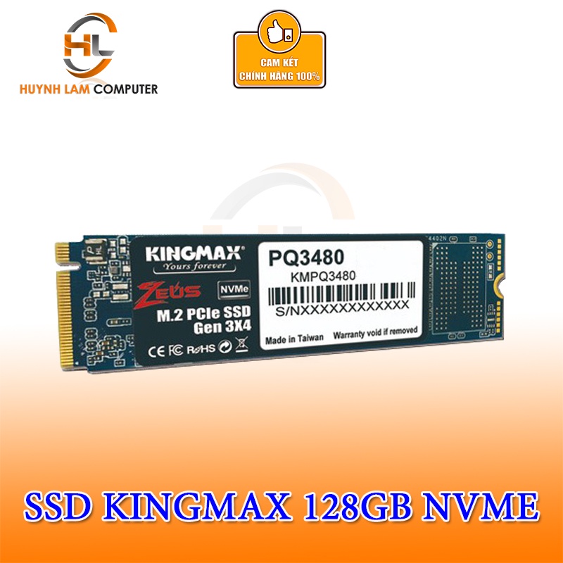 [Mã 255ELSALE giảm 7% đơn 300K] Ô cứng SSD M2 NVME 128GB Kingmax Zeus PQ3480 chính hãng Viễn Sơn Phân Phối