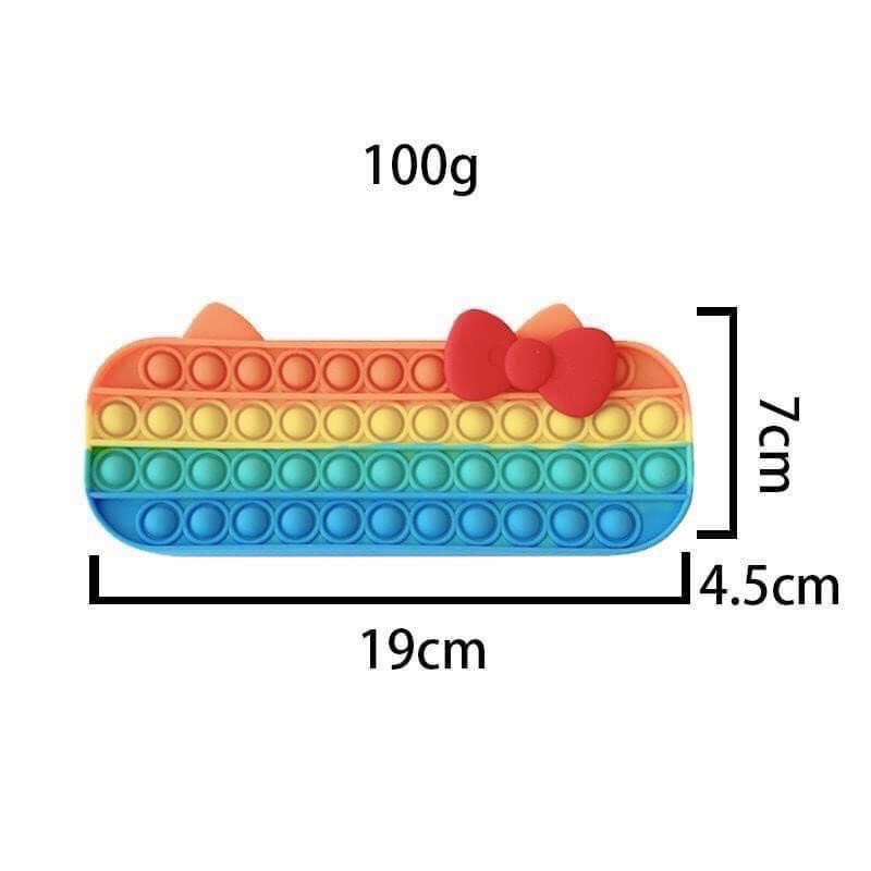 Hộp bút Pop it nhiều màu sắc, dụng cụ học tập, túi đựng bút dễ thương silicon cho bé