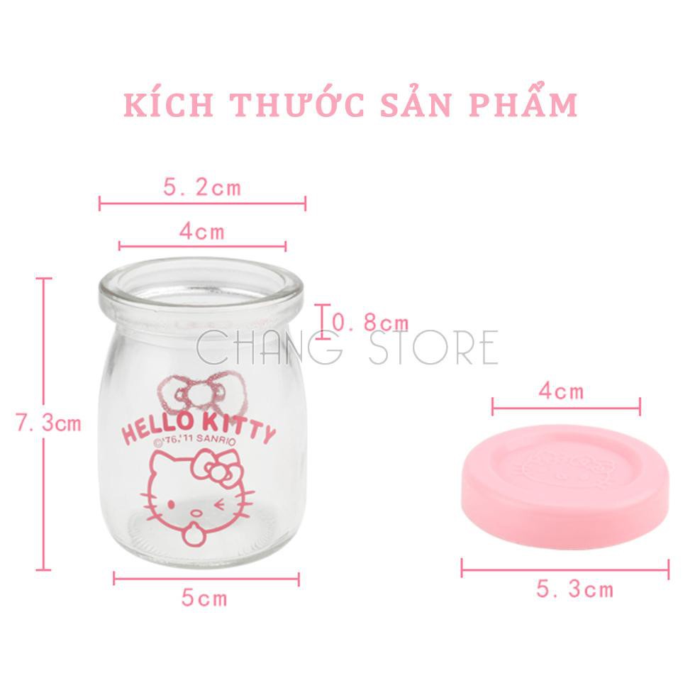 Combo 12 Hũ Thủy Tinh Làm Sữa Chua Có Nắp Đậy In Hình Ngộ Nghĩnh