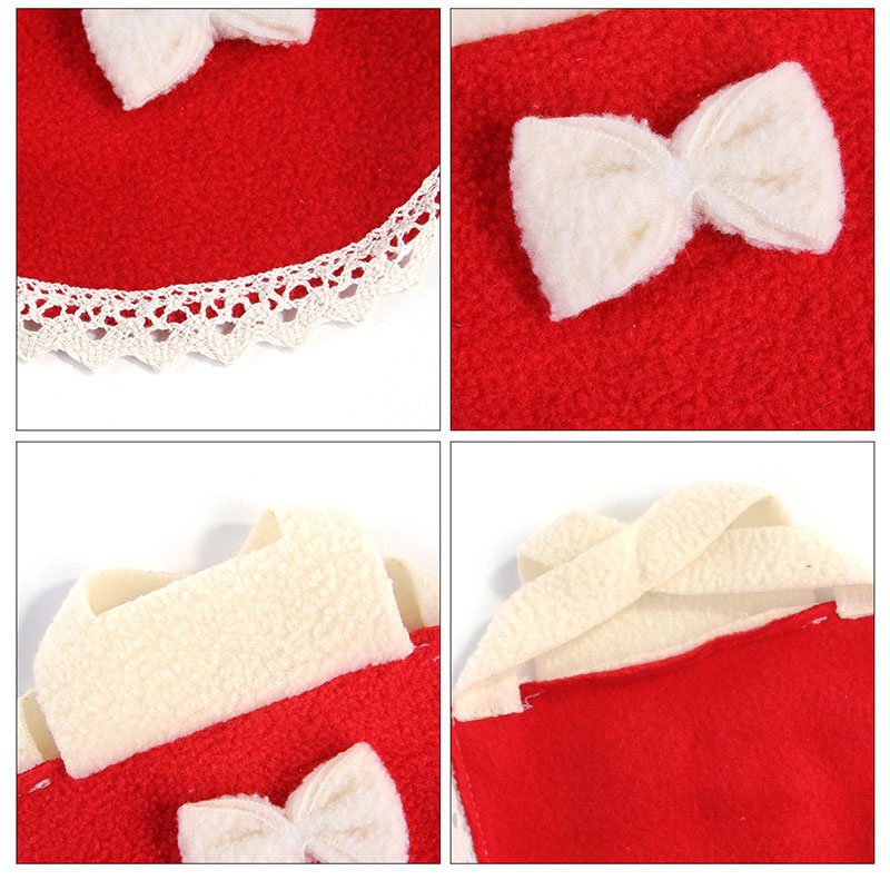 Áo nơ choàng dành cho hamster , sóc YEUPET áo thời trang cute chút chít chất vải nỉ san hô ,ren dệt kim_Thm01