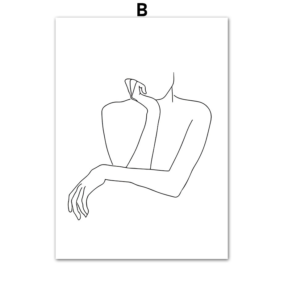 Tranh Vải Bạt Treo Tường In Hình Phụ Nữ Trừu Tượng Phong Cách Bắc Âu Trang Trí Nhà Cửa