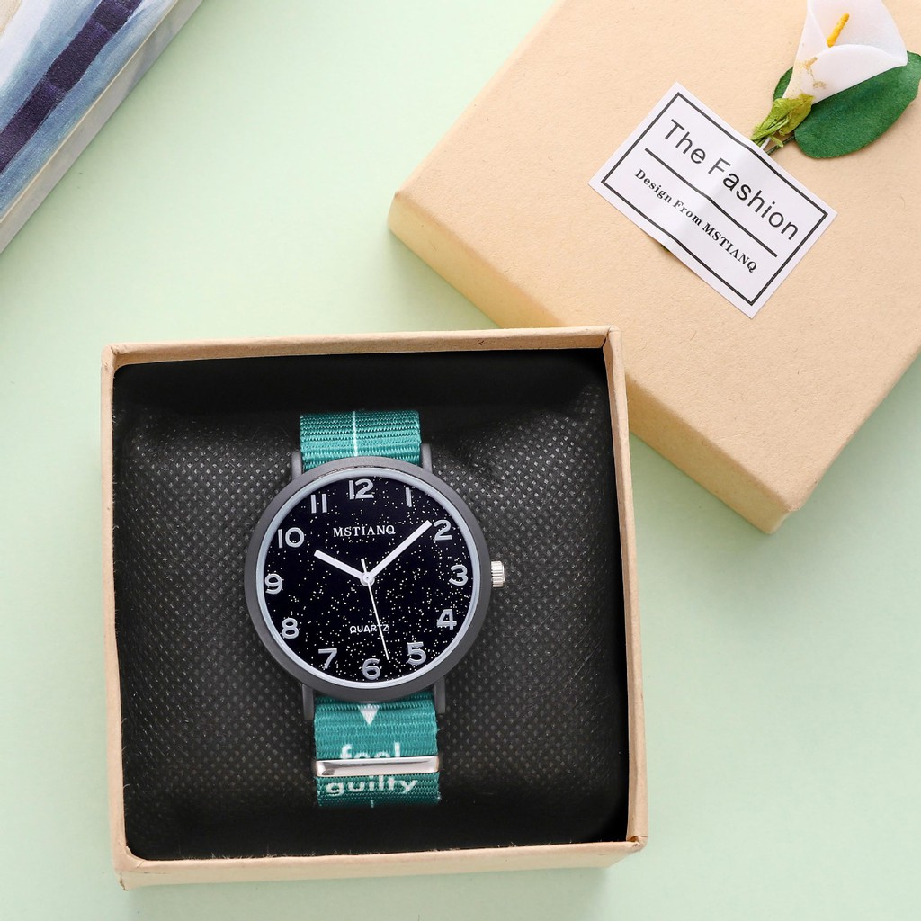 Đồng hồ nam nữ Mstianq MS27 dây dù cực bền, mặt số kim tuyến cực đẹp | BigBuy360 - bigbuy360.vn