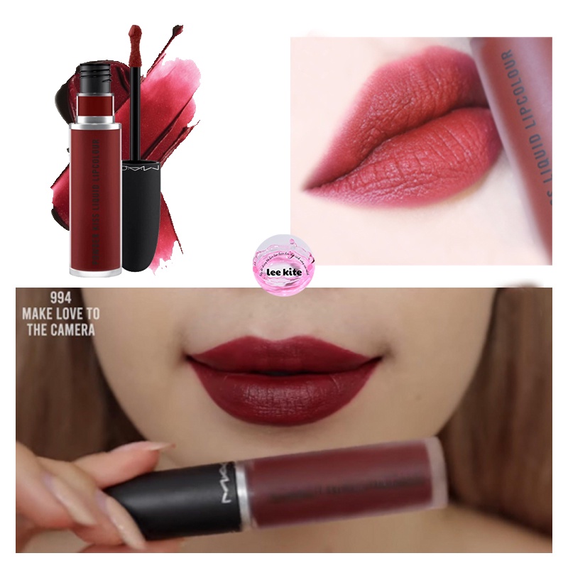 Son Kem Lì MAC 994 Make Love To The Camera Đỏ Rượu - Powder Kiss Liquid