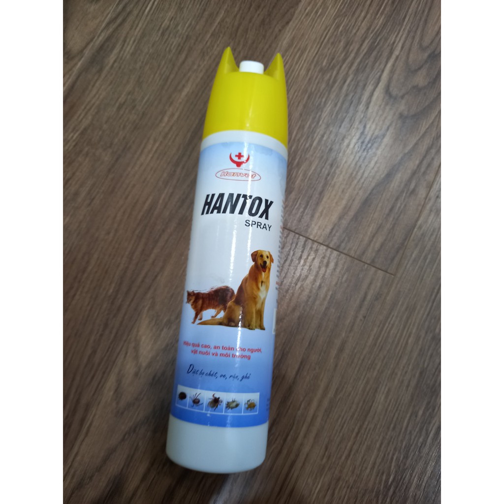 Hantox Spray xịt xóa bọ chét, ve, rận, chấy, ghẻ ở chó, mèo, thú cảnh