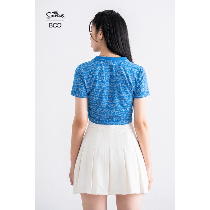 Áo Thun BOO Croptop Nữ Thêu Logo The Simpsons Phối Cắt Out BZL