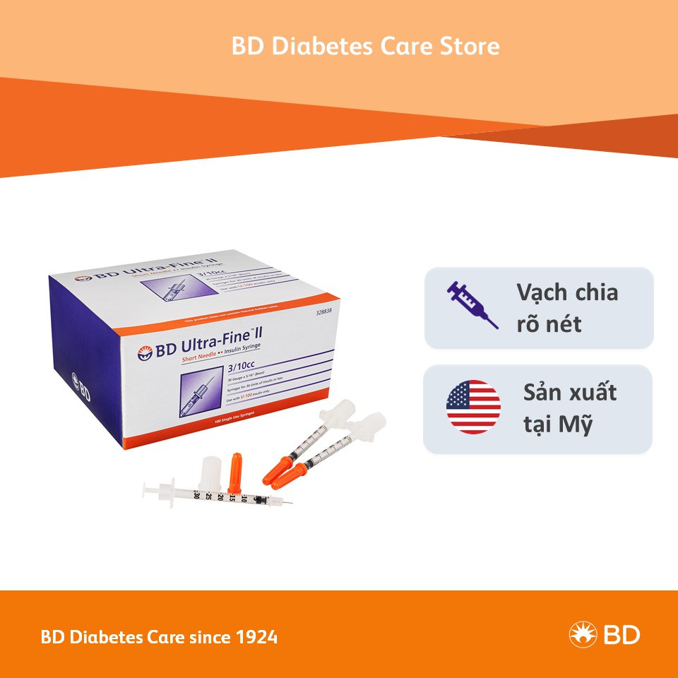 Bơm tiêm Insulin Ultra-Fine™ 8mm, 0.3cc 30G